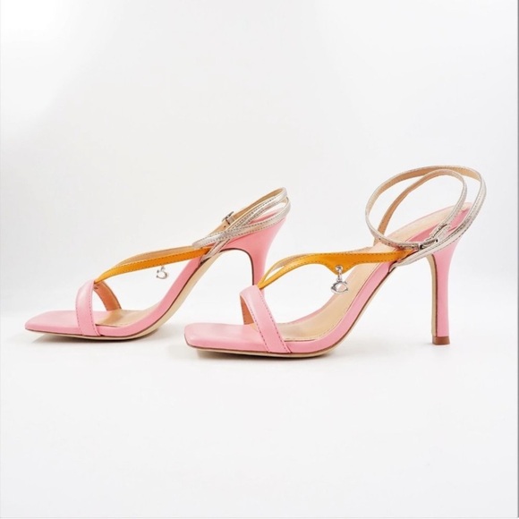 Coach Kali Pink and Tan Heels Viral 100% Authentic Brand new in Box RT 799$ - Picture 14 of 14